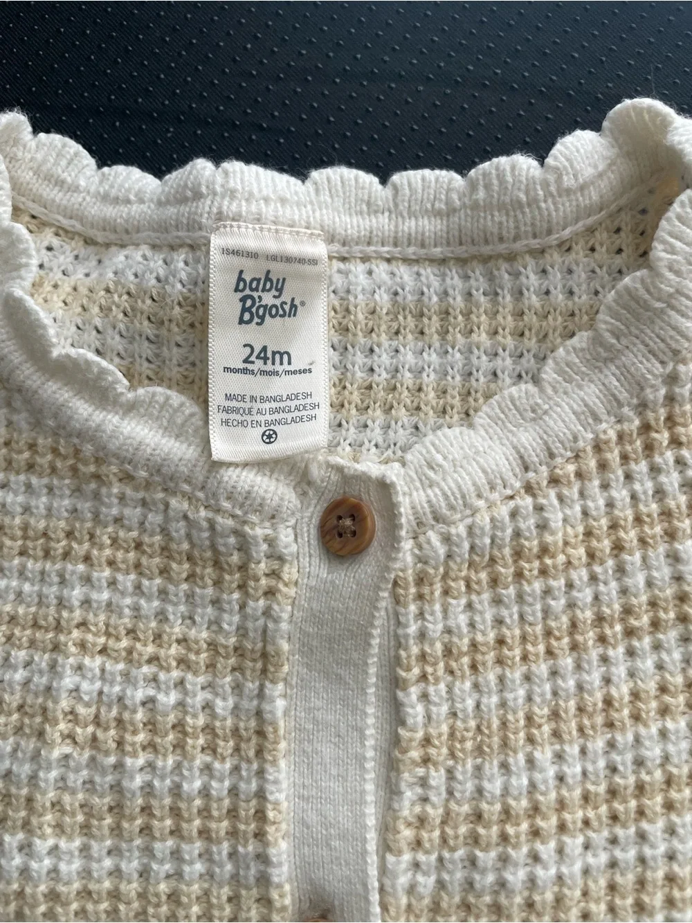 OshKosh B'gosh Yellow and Cream Knit Button Top & Shorts Set